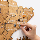 Wooden Map of Spain – Oak