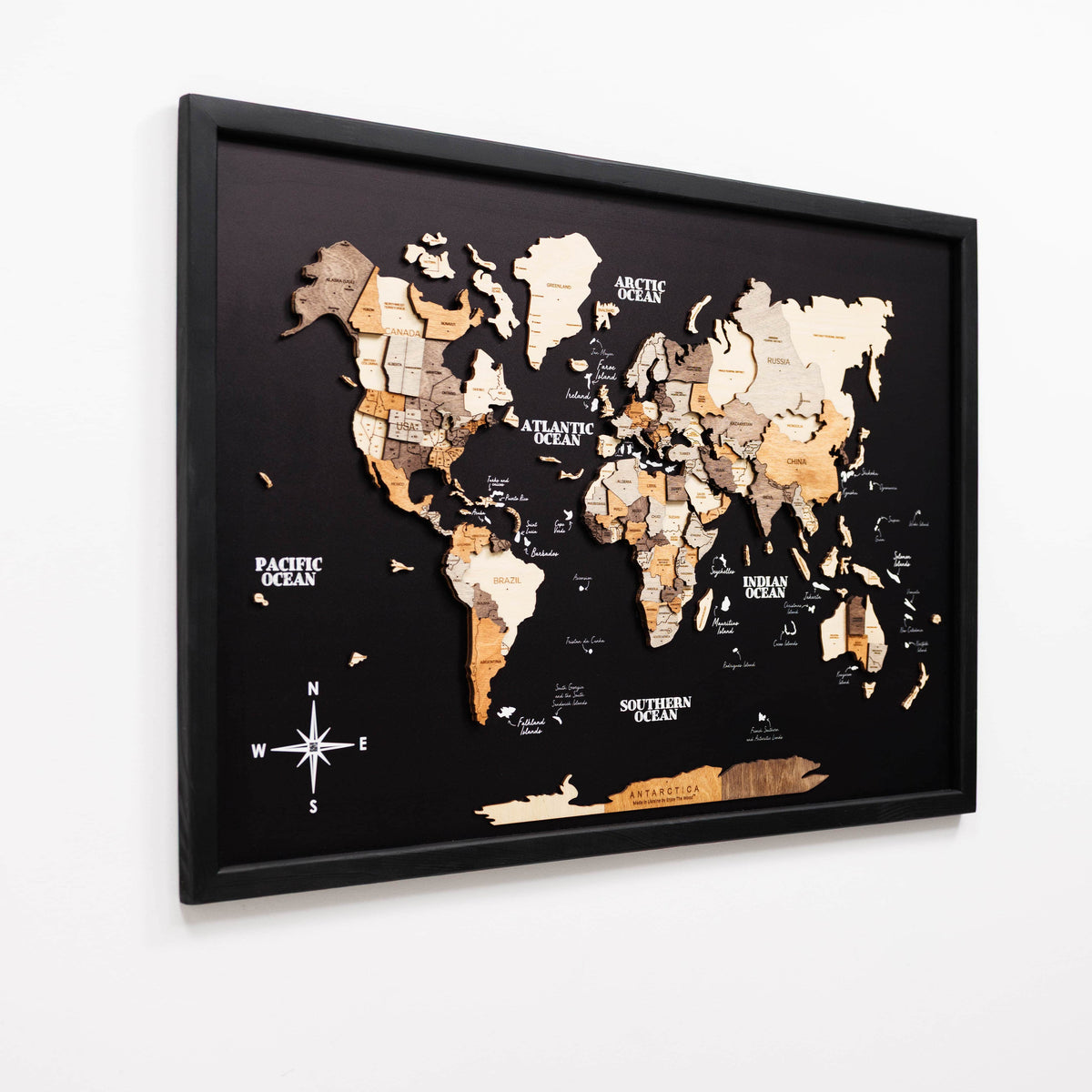 3D Wooden Panel World Map Multicolor, photo 6 of 13
