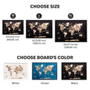 3D Wooden Panel World Map - Smokey