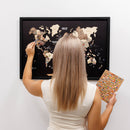 3D Wooden Panel World Map - Smokey