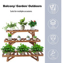 GobekUsa 3 Tier Wooden Plant Stand Shelf