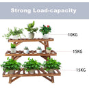 GobekUsa 3 Tier Wooden Plant Stand Shelf