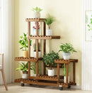 GobekUsa 6-Tier Wooden Plant Stand for Indoor/Outdoor Use