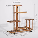 GobekUsa 6-Tier Wooden Plant Stand for Indoor/Outdoor Use