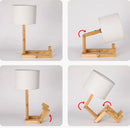 GobekUsa Wooden Robot Shape Creative Table Lamp Indoor Study Fashion Reading Desk Lamp Nordic Modern Desktop Decorative Night Light