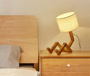 GobekUsa Wooden Robot Shape Creative Table Lamp Indoor Study Fashion Reading Desk Lamp Nordic Modern Desktop Decorative Night Light