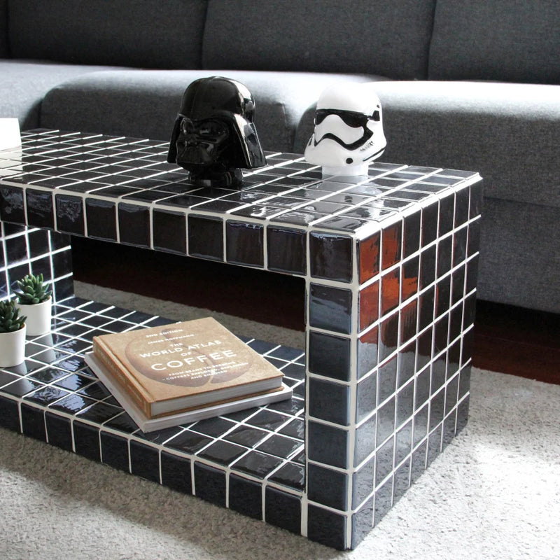 Wooden Skeleton Mosaic Coated Coffee Table