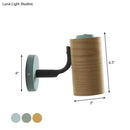 GobekUsa Wooden Wall Mounted Macaron Sconce Light Fixture - 1 Head Tube Lamp in Yellow/Green/Blue for Bathroom