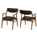 Wooden Dining Chair Set of 2 with Padded Seat and Back by LJGDeals