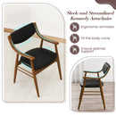 Wooden Dining Chair Set of 2 with Padded Seat and Back by LJGDeals