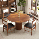 Wooden Dining Chair Set of 2 with Rubber Wood Frame and Faux Sherpa Backrest-Walnut by LJGDeals
