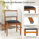 Wooden Dining Chair Set of 2 with Rubber Wood Frame and Faux Sherpa Backrest-Walnut by LJGDeals