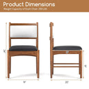 Wooden Dining Chair Set of 2 with Rubber Wood Frame and Faux Sherpa Backrest-Walnut by LJGDeals