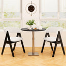 Wooden Dining Chair Set of 4 Mid-Century Modern Sherpa Upholstered Kitchen Dining Room Chairs by LJGDeals