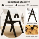 Wooden Dining Chair Set of 4 Mid-Century Modern Sherpa Upholstered Kitchen Dining Room Chairs by LJGDeals
