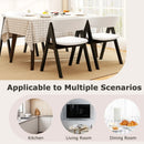 Wooden Dining Chair Set of 4 Mid-Century Modern Sherpa Upholstered Kitchen Dining Room Chairs by LJGDeals