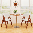Wooden Dining Chair Set of 4 Mid-Century Modern Sherpa Upholstered Kitchen Dining Room Chairs by LJGDeals