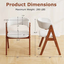 Wooden Dining Chair Set of 4 Mid-Century Modern Sherpa Upholstered Kitchen Dining Room Chairs by LJGDeals