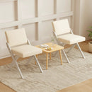 Wooden Dining Chairs of 2 with Rubber Wood Frame and Padded Cushions-White by LJGDeals
