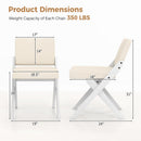 Wooden Dining Chairs of 2 with Rubber Wood Frame and Padded Cushions-White