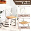Wooden Dining Chairs Set of 2 with High Back and Rubber Wood Frame-Natural by LJGDeals