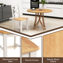 Wooden Dining Chairs Set of 2 with High Back and Rubber Wood Frame-Natural