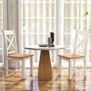 Wooden Dining Chairs Set of 2 with High Back and Rubber Wood Frame-Natural by LJGDeals