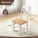 Wooden Dining Chairs Set of 2 with High Back and Rubber Wood Frame-Natural by LJGDeals