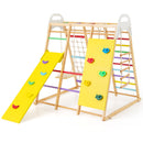 8-in-1 Wooden Jungle Gym Playset with Slide and Monkey Bars