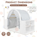 Wooden Kids Play Tent with Curtain Shades and 8 Cubbies-White by LJGDeals