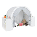 Wooden Kids Play Tent with Curtain Shades and 8 Cubbies-White by LJGDeals