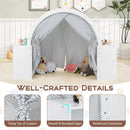 Wooden Kids Play Tent with Curtain Shades and 8 Cubbies-White by LJGDeals