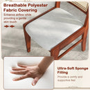 Wooden Kitchen Chairs with Cane Back Rubber Wood Frame and Padded Seat-Coffee by LJGDeals