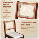 Wooden Kitchen Chairs with Cane Back Rubber Wood Frame and Padded Seat-Coffee by LJGDeals