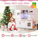 Wooden Kitchen Playset with Ice Maker and Sounds for Ages 3+-Pink