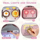 Wooden Kitchen Playset with Ice Maker and Sounds for Ages 3+-Pink