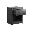 Wooden Nightstand with Drawer and Open Storage Compartment by LJGDeals