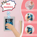 Wooden Pretend Play Kitchen with Ice Maker Range Hood and Blackboard-Pink by LJGDeals