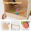 Wooden Push and Pull Baby Walker with Handle and Storage-Natural by LJGDeals