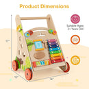 Wooden Push and Pull Baby Walker with Handle and Storage-Natural by LJGDeals