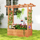 Wooden Raised Garden Bed Elevated Planter Box with Trellis and Hanging Roof by DirectDeals