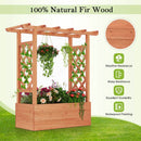 Wooden Raised Garden Bed Elevated Planter Box with Trellis and Hanging Roof by DirectDeals