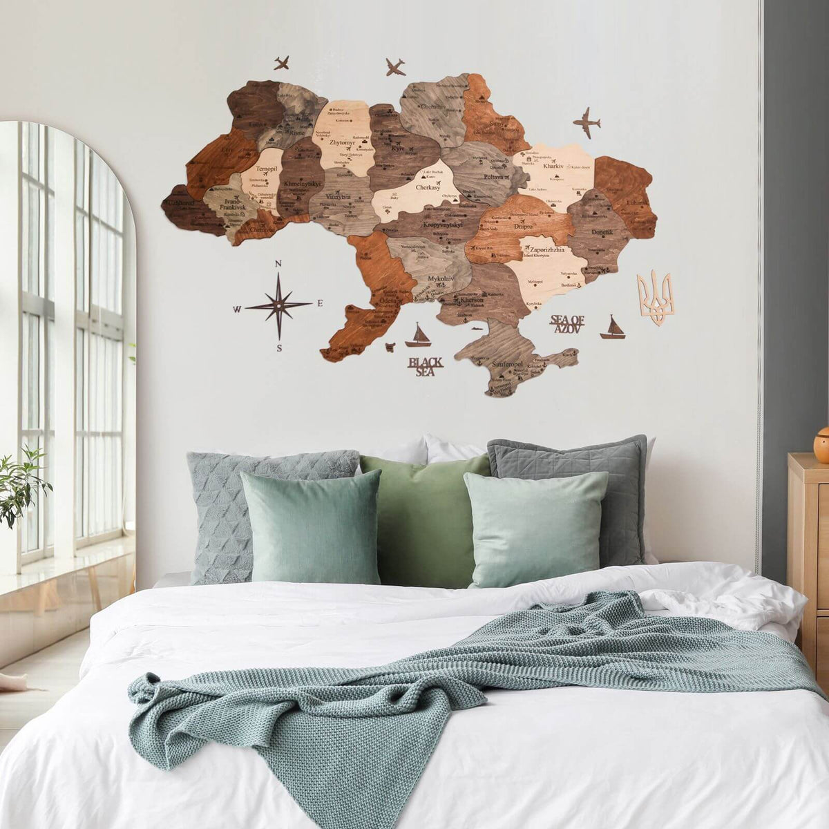 Wooden Map of Ukraine Multicolor, photo 5 of 16