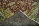 Wool Traditional Brown, Green and Beige 8x10 Floral Hand knotted Oushak Area Rug by The Rug Decor