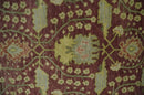 Wool Traditional Brown, Green and Beige 8x10 Floral Hand knotted Oushak Area Rug by The Rug Decor