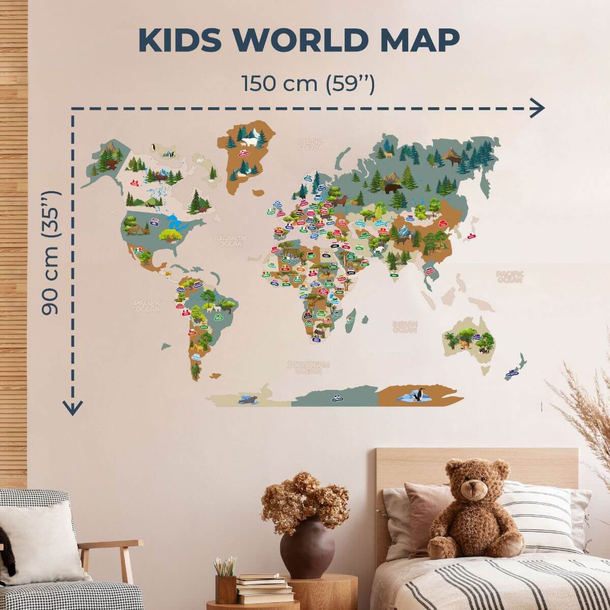 Nursery World Map Indigo, photo 13 of 13