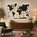 3D LED / LUMINOUS Wooden World Map 3.0 Midnight
