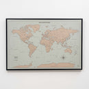 World Map on Canvas - Antique