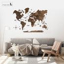 3D Wooden World Map Dark Walnut (for US only)