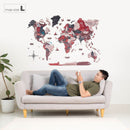 3D Wooden World Map Cliff